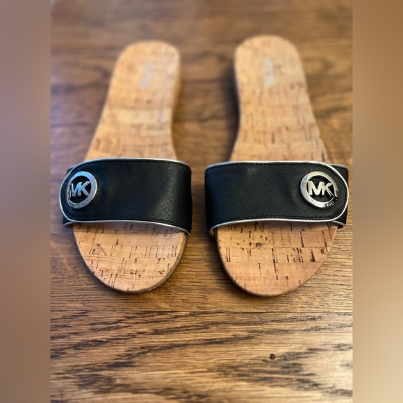Michael Kors Shoes - Michael Kors Women’s Cork Slide Sandals, Black,  Size 7